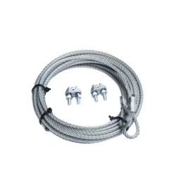 Sistemi Di Fissaggio|Kit per porte basculanti fune ø 4 mm. con gancio ad asola + 2 morsetti