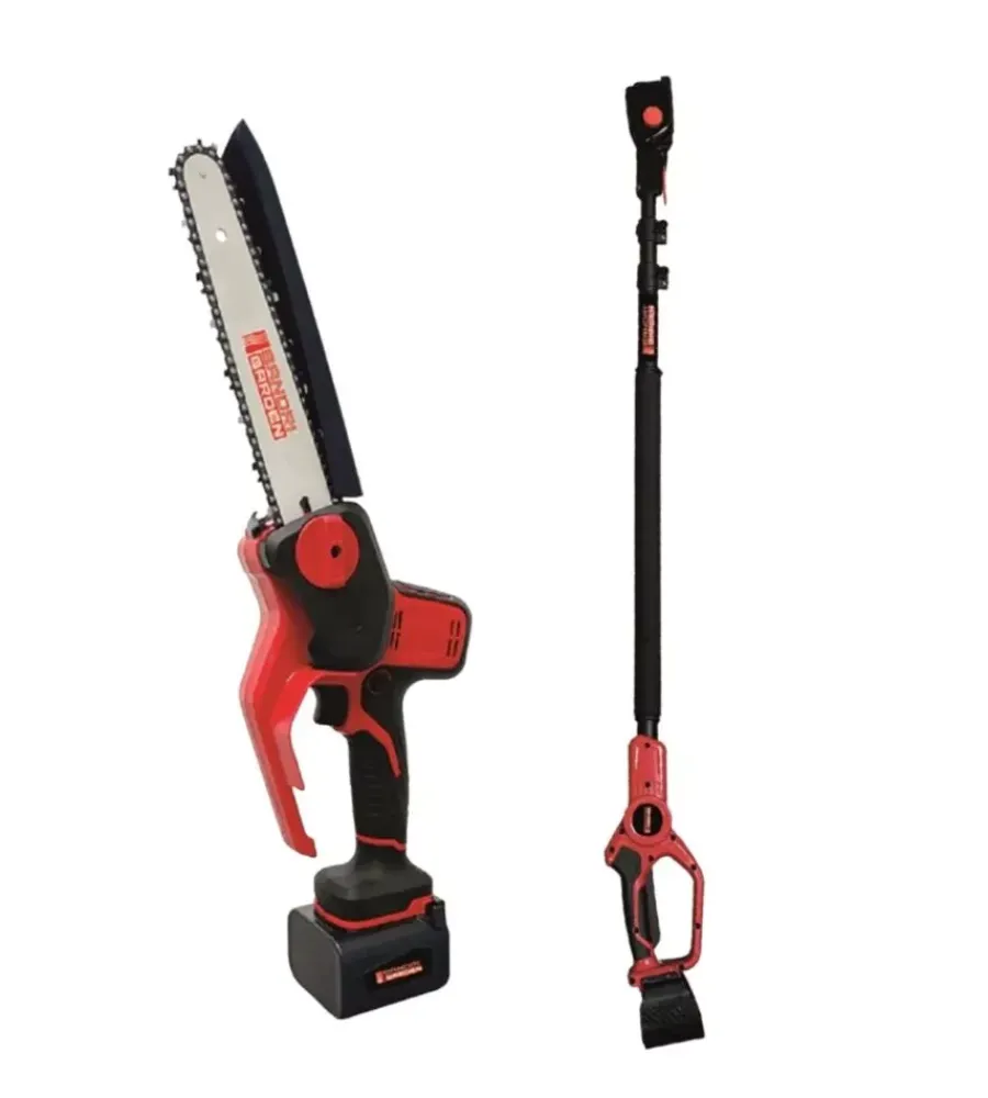 Online Kit potatore a catena a batteria "sg-tr2400" barra 24 cm 2 batterie 21v 4ah e asta telescopica 300 cm Potatori