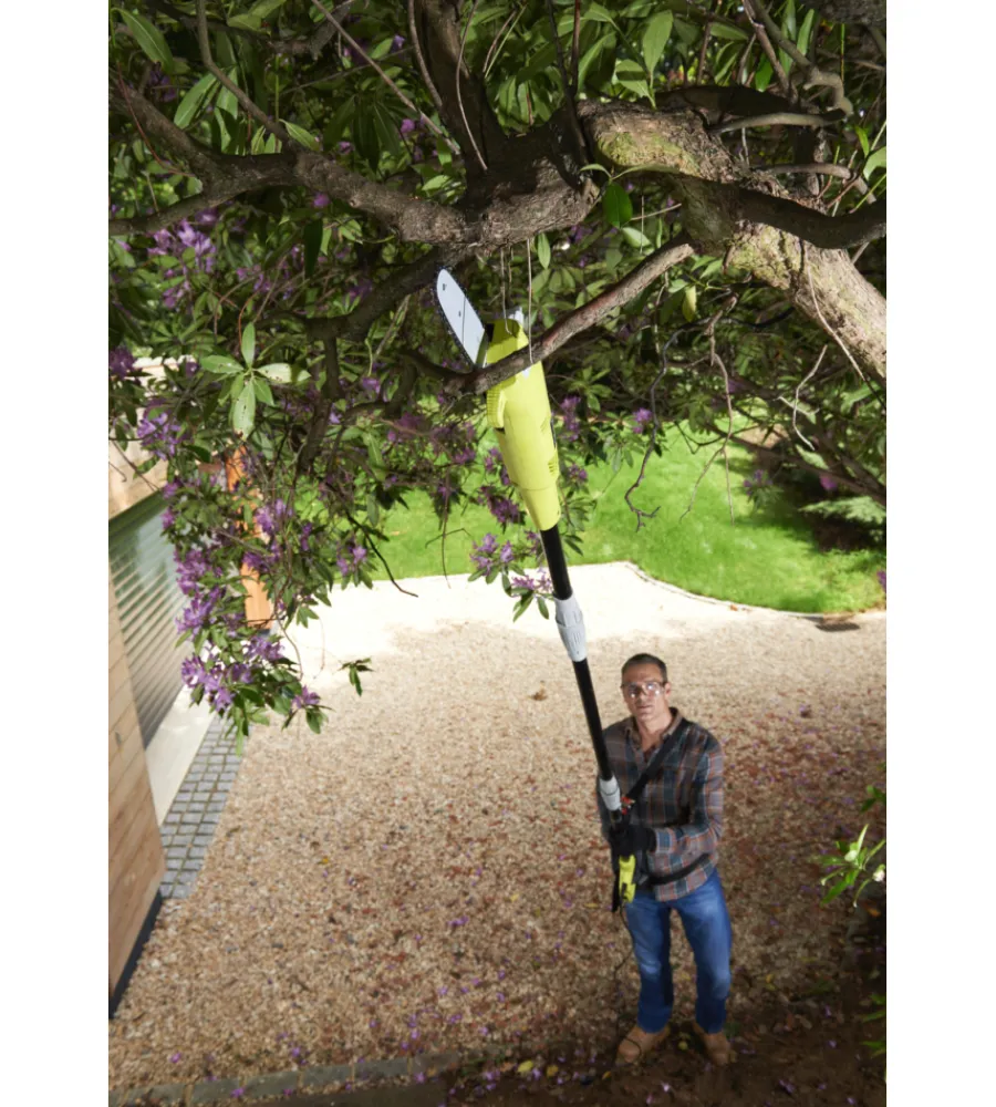 Potatori-Ryobi Kit potatore a catena e tagliasiepi telescopico elettrico "rp750450" barra 20 cm 750 w