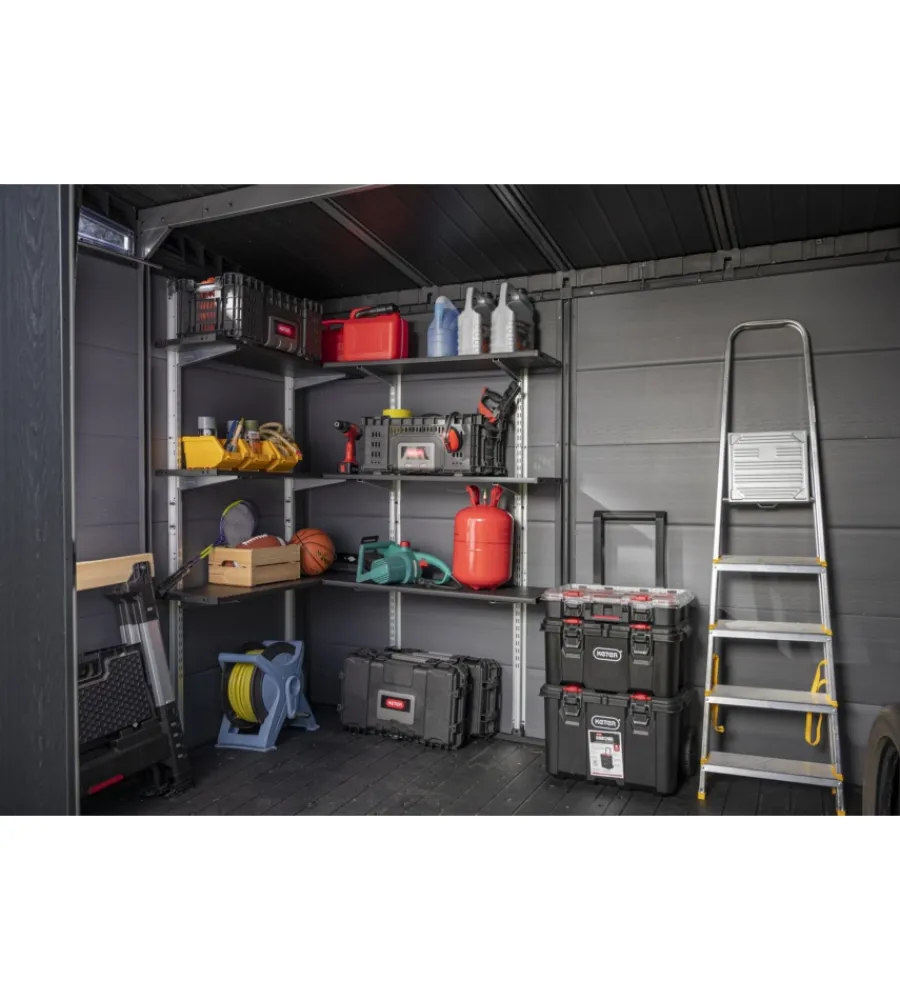 Casette Da Giardino-Keter Kit scaffalatura per casette "shelving kit 100" in metallo 97x30 cm
