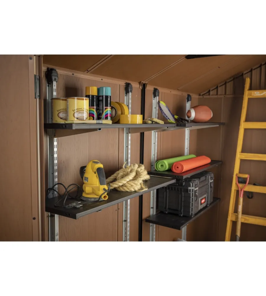 Casette Da Giardino-Keter Kit scaffalatura per casette "shelving kit 100" in metallo 97x30 cm