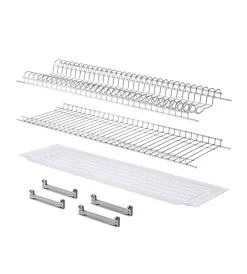 Accessori Cucina- Kit scolapiatti inox per pensile da 60 cm