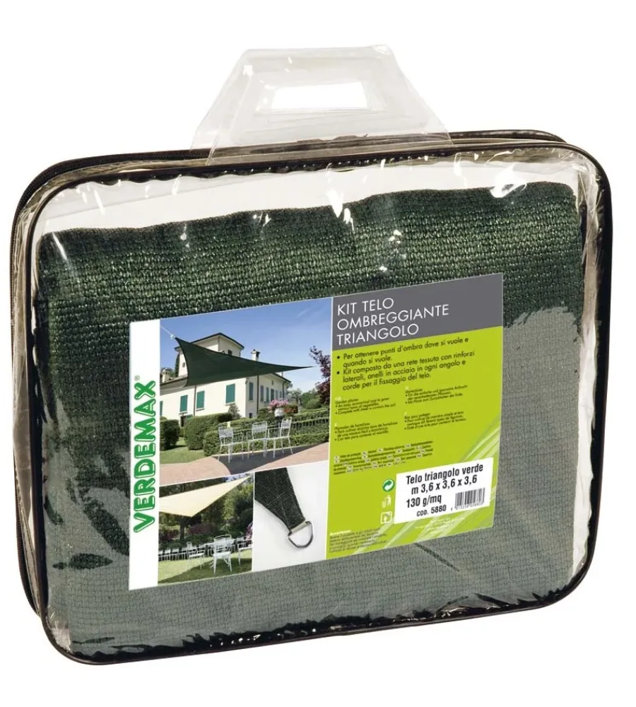 Discount Kit telo ombreggiante triangolare verde scuro 3,6x3,6x3,6 m Coltivazione E Cura