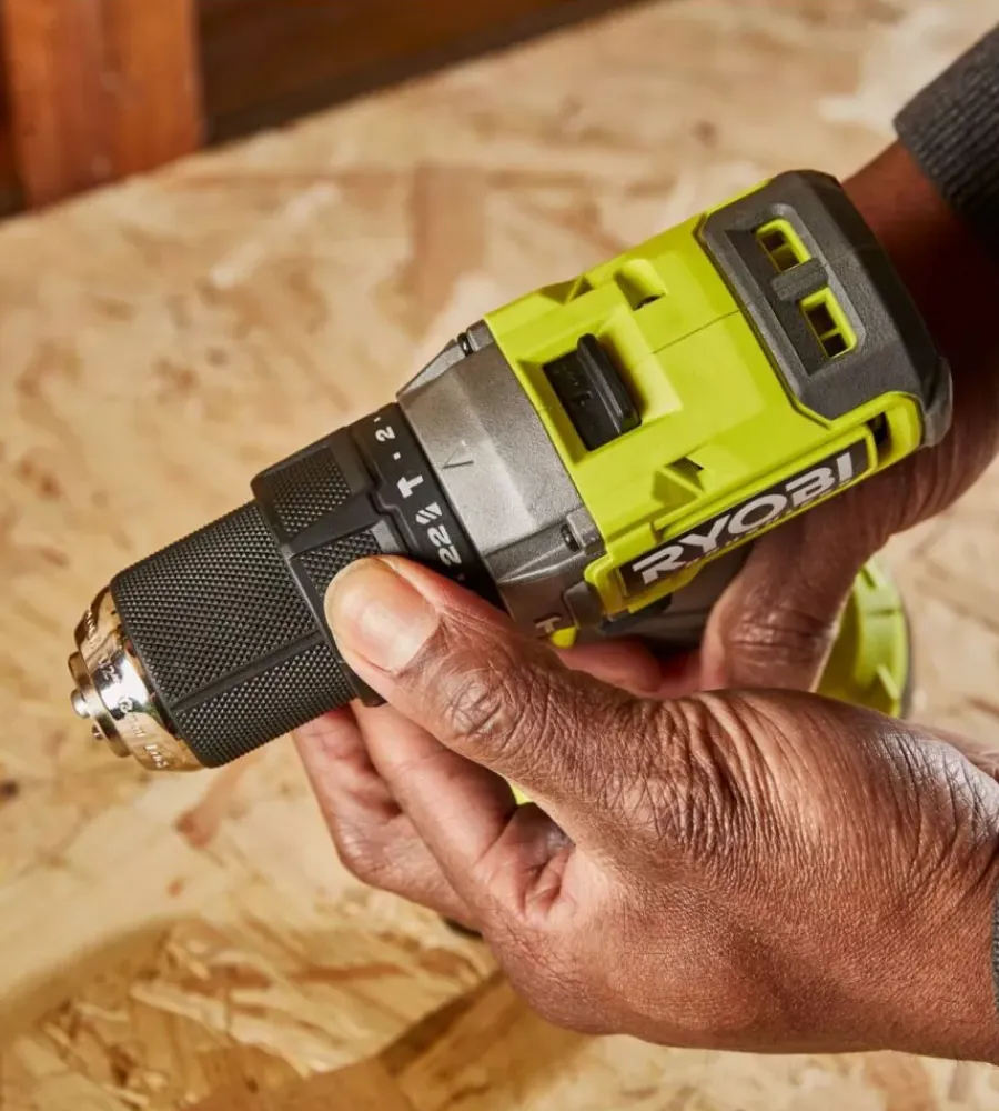 Ryobi Trapani E Avvitatori|Kit trapano a percussione brushless e compressore portatile - con 2 batterie 18v 2ah