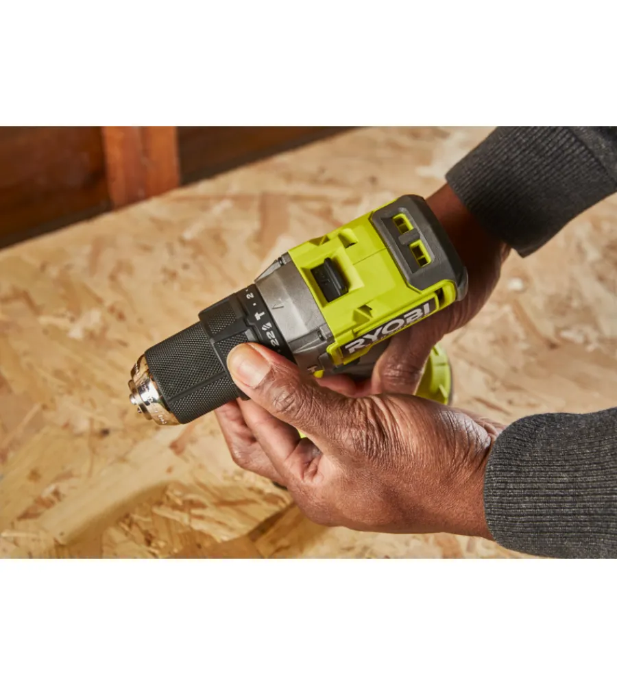 Trapani E Avvitatori-Ryobi Kit trapano a percussione a batteria "rpd18bl1-2c42ta59" con set 59 accessori 2 batterie 18v 2ah 4ah e caricabatterie