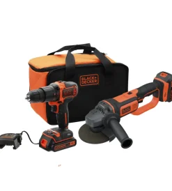 Outlet Kit trapano avvitatore e smerigliatrice black & decker con batterie al litio. Trapani E Avvitatori
