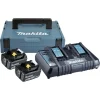 Batterie E Caricatori Per Elettroutensili-Makita Kit valigetta caricabatterie doppio e 2 batterie di ricambio 18v 5ah