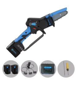 Campagnola Potatori|Kit valigetta potatore a catena a batteria "t-cat m" barra 10 cm 2 batterie 14,4v 2,5ah, caricabatterie con tripla uscita, kit attrezzi e copri-barra