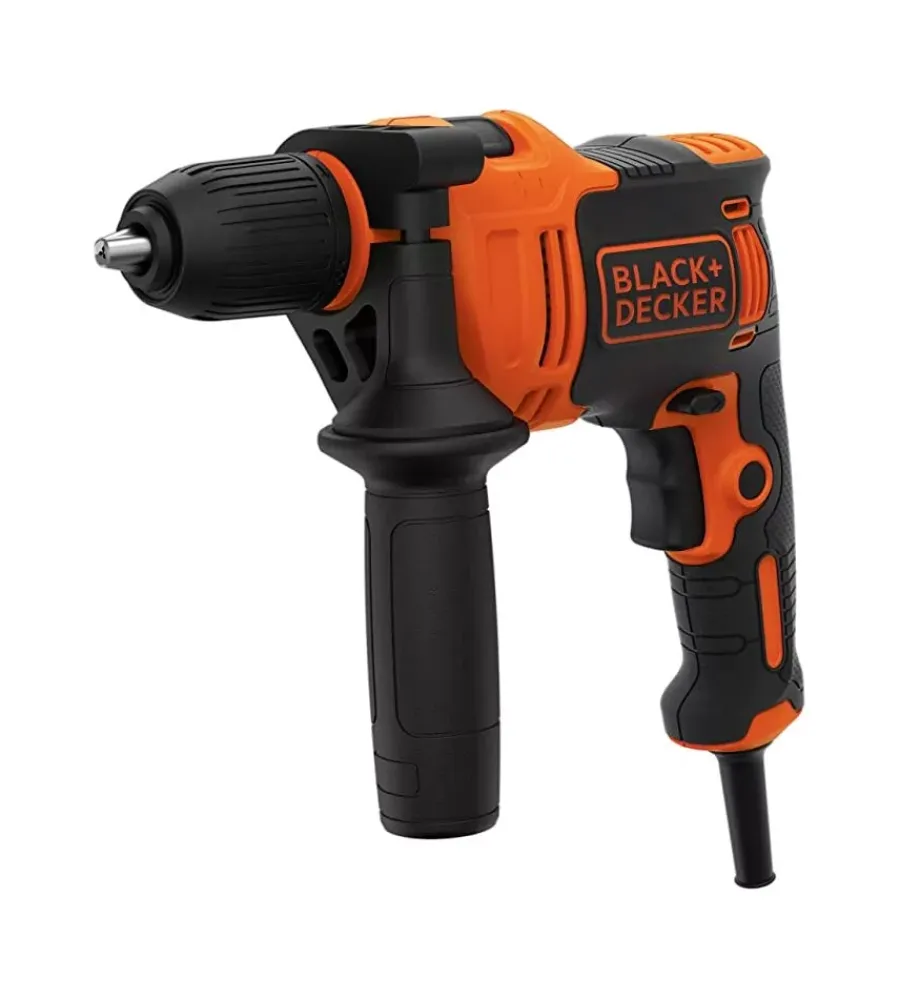 Trapani E Avvitatori-Black+Decker Kit valigetta trapano a percussione elettrico "beh710k" 710 w