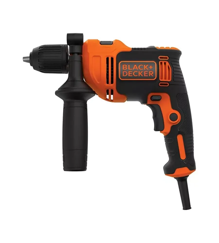 Trapani E Avvitatori-Black+Decker Kit valigetta trapano a percussione elettrico "beh710k" 710 w