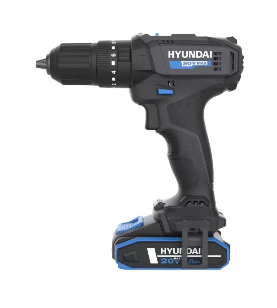 Trapani E Avvitatori-Hyundai Kit valigetta trapano a percussione a batteria 50 nm 20v 2ah, caricabatterie e 75 utensili - cod. 25873