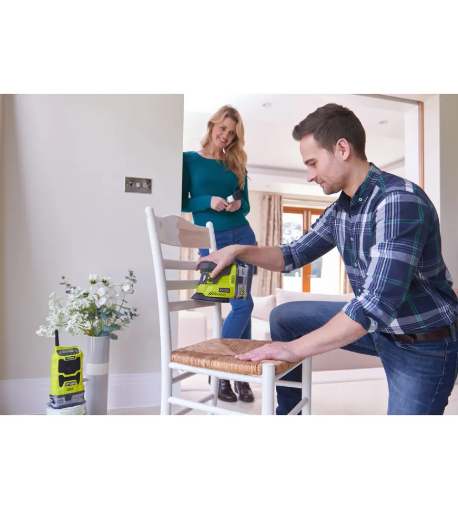 Ryobi Trapani E Avvitatori|Kit valigetta trapano avvitatore, smerigliatrice angolare, levigatrice palmare e seghetto gattuccio a batteria "r18dd3 + r18ag + rps18 + rrs1801" 2 batterie 18v 2ah/4ah