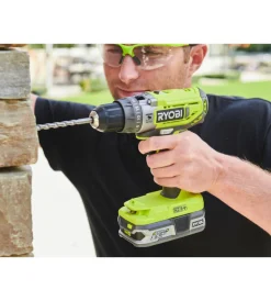 Ryobi Trapani E Avvitatori|Kit valigetta trapano avvitatore a percussione a batteria "r18pd2-120b" 18v 2ah e caricabatterie