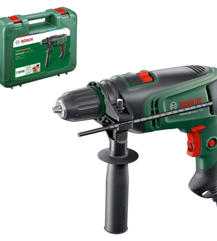 Trapani E Avvitatori-Bosch Kit valigetta trapano battente a percussione elettrico "universal impact 730" 730 w