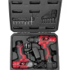 Trapani E Avvitatori-Valex Kit valigetta trapano con percussione e avvitatore impulsi a batteria 2 batterie 12v 2ah e caricabatterie