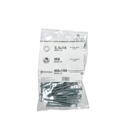 Sistemi Di Fissaggio|Kit viti testa bombata larga ø 8 x 100 + dadi + rondelle - 100 pz.