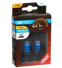 Clearance Lampada 1 led colour-led wide 12v - (t10) - w2,1x9,5d - 2 pz  - scatola - blu  58145 Elettrico