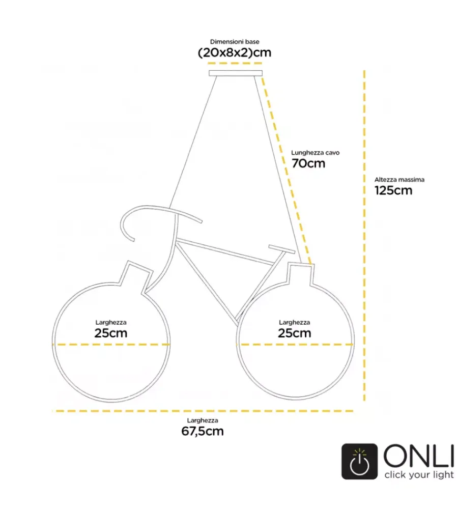 Illuminazione Per Interno-Onli Lampada a sospensione "bike" nero, e27