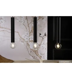 Onli Illuminazione Per Interno|Lampada a sospensione "dora" in metallo nero, gu10