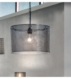 Onli Illuminazione Per Interno|Lampada a sospensione "flam" in metallo grigio, e27