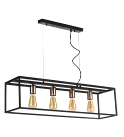 Onli Illuminazione Per Interno|Lampada a sospensione "floki" in metallo nero, e27