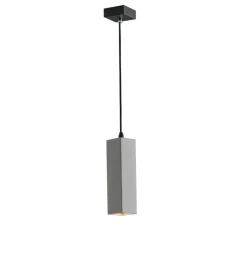 Illuminazione Per Interno|Lampada a sospensione "kruk" in cemento grigio, h 120 cm