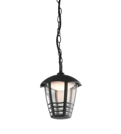 Illuminazione Per Esterno- Lampada a sospensione led "cloe" nero goffrato 12w 800lm, h 84 cm