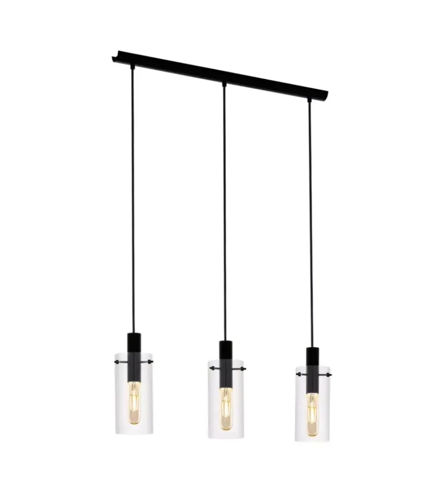 Illuminazione Per Interno-Eglo Lampada a sospensione "montefino" 3 punti luce, h110 cm