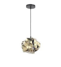 Clearance Lampada a sospensione piccola "andromeda" nera e oro, e27 Illuminazione Per Interno