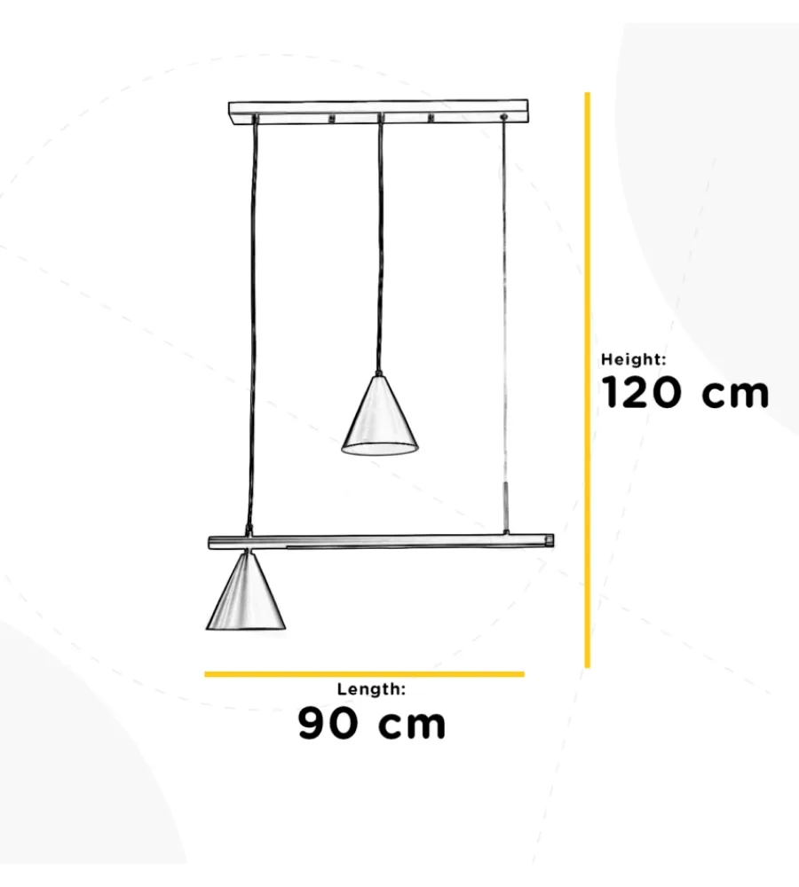 Illuminazione Per Interno-Onli Lampada a sospensione "taka" con led e 2 luci, 4000k e14