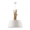 Illuminazione Per Interno-Onli Lampada a sospensione "woody" legno e stoffa, e27