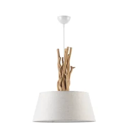 Illuminazione Per Interno-Onli Lampada a sospensione "woody" legno e stoffa, e27