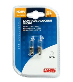 Lampa Elettrico|da alogena micro 12v - h21w - 21w - bay9s - 2 pz - d/blister 58121