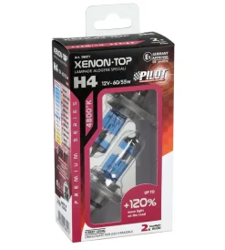 Lampada alogena 12v xenon top +120% luce - h4 - 60/55w - p43t - 2 pz - scatola 58601 Elettrico