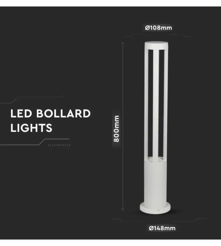 Best Lampada da esterno colore bianco con altezza 80 cm, 10 w 3000 k Illuminazione Per Esterno