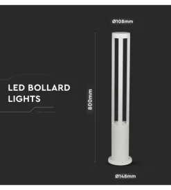 Illuminazione Per Esterno- Lampada da esterno colore bianco con altezza 80 cm, 10 w 4000 k