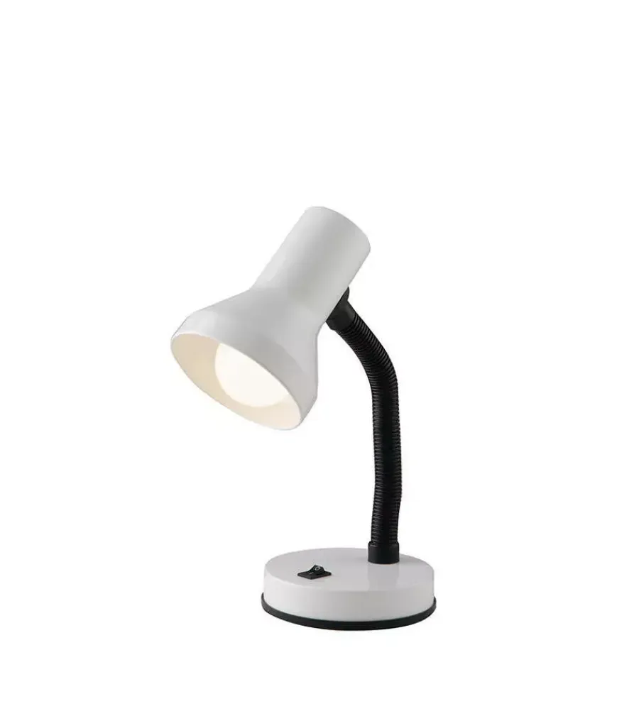 Illuminazione Per Interno- Lampada da scrivania in metallo bianco, 60w