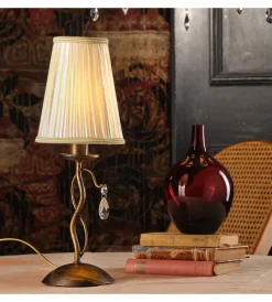 Outlet Lampada da tavolo 1 luce "delia" bronzo e14 Illuminazione Per Interno