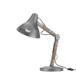 Clearance Lampada da tavolo "architetto" metallo e legno, e27 Illuminazione Per Interno