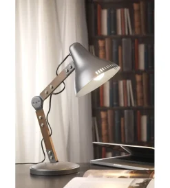 Clearance Lampada da tavolo "architetto" metallo e legno, e27 Illuminazione Per Interno