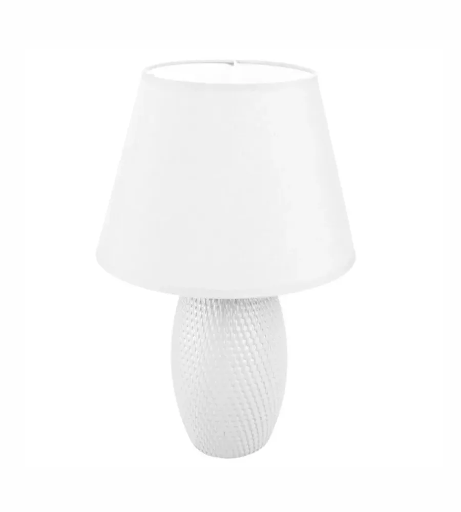Sale Lampada da tavolo "cottage" in ceramica bianca e14 Illuminazione Per Interno