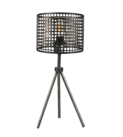 Onli Illuminazione Per Interno|Lampada da tavolo "flam" in metallo grigio, e14