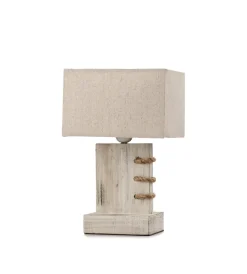 Online Lampada da tavolo "gea" legno e corda, e27 Illuminazione Per Interno