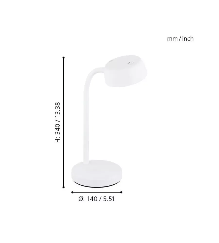 Eglo Illuminazione Per Interno|Lampada da tavolo led "cabales" bianco 3000k