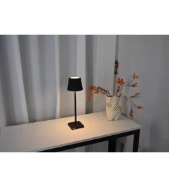 Illuminazione Per Esterno- Lampada da tavolo led ricaricabile essenza nera 3,5w