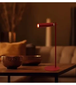 Illuminazione Per Interno- Lampada da tavolo magnetica ricaricabile rossa 3w, 4000k