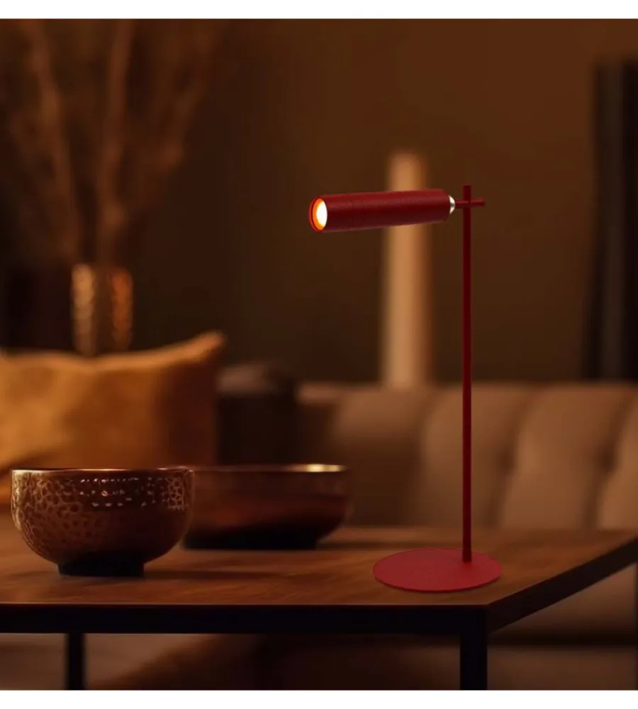 Illuminazione Per Interno- Lampada da tavolo magnetica ricaricabile rossa 3w, 4000k