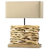 Illuminazione Per Interno-Onli Lampada da tavolo "marica" legno e tessuto, e27