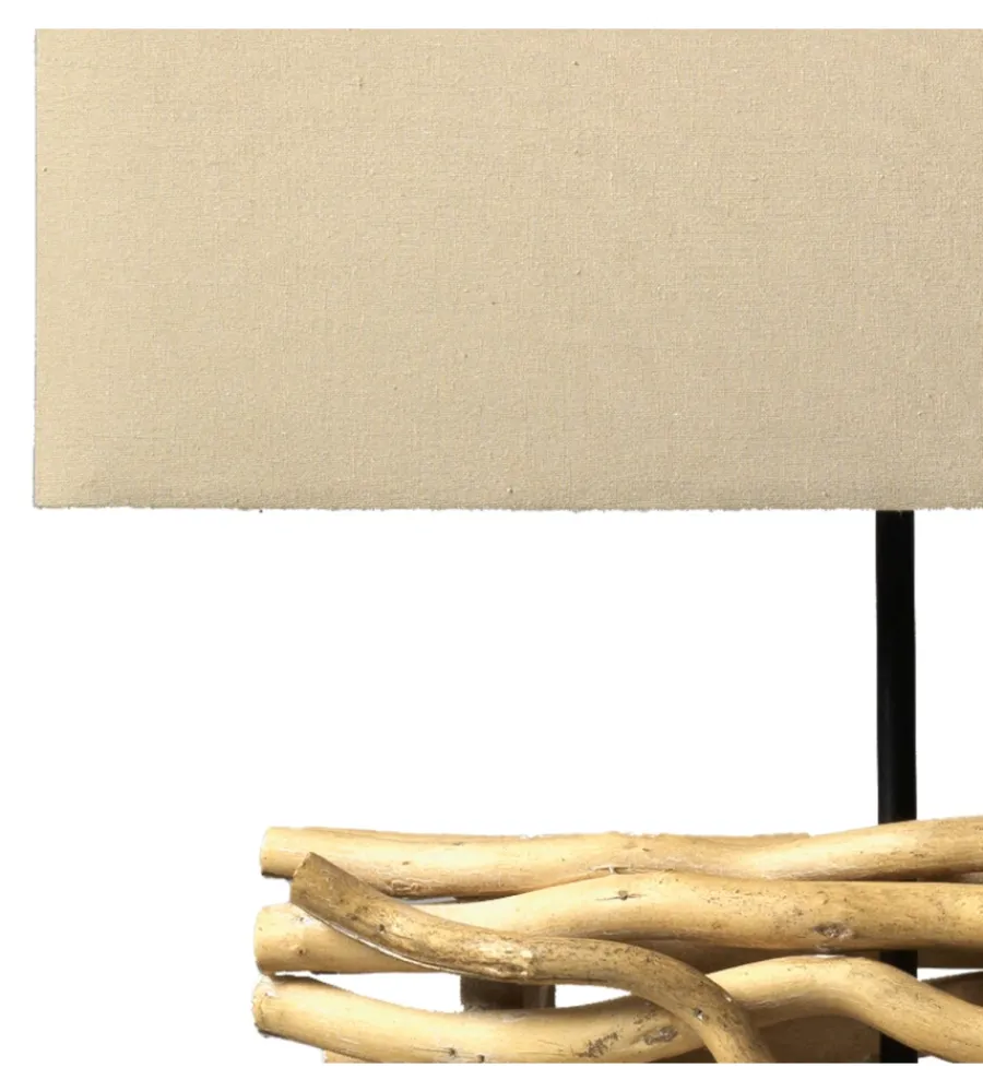 Illuminazione Per Interno-Onli Lampada da tavolo "marica" legno e tessuto, e27