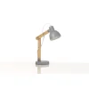 Onli Illuminazione Per Interno|Lampada da tavolo "nora" in legno e metallo grigio, e14